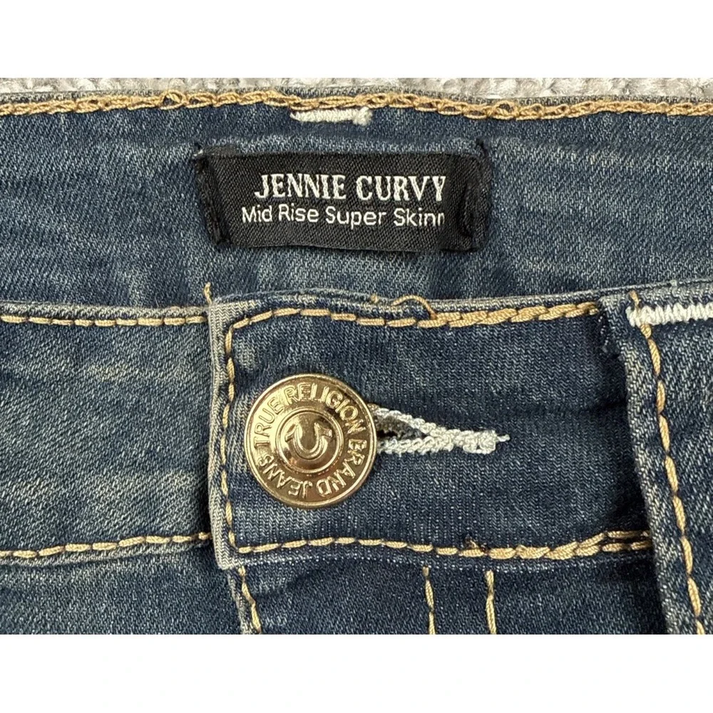True Religion Jennie Curvy Skinny Jeans Women 29 Dark Wash Stretch
